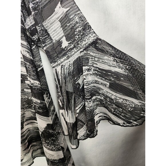 Embroidered Coverup 3X 2X Tunic Mesh Long Sleeve Boho Floral Dor Dor Couture - Picture 4 of 8